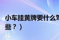小车挂黄牌要什么驾驶证（小车挂黄牌的有哪些？）