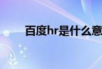 百度hr是什么意思（百度hi是什么）