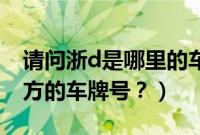 请问浙d是哪里的车牌号(浙D是浙江哪个地方的车牌号?)