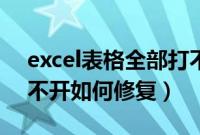 excel表格全部打不开怎么办（excel表格打不开如何修复）