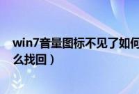 win7音量图标不见了如何恢复（win7音量调节图标不见怎么找回）