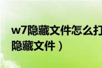 w7隐藏文件怎么打开（windows7如何查看隐藏文件）