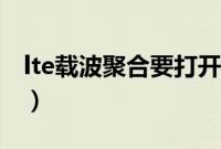 lte载波聚合要打开吗（lte载波聚合要开启吗）