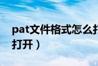pat文件格式怎么打开（pat文件用什么软件打开）