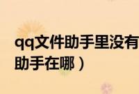 qq文件助手里没有的文件怎么恢复（qq文件助手在哪）