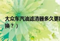 大众车汽油滤清器多久更换一个（大众车汽油滤清器多久更换？）