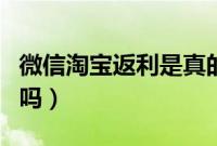 微信淘宝返利是真的吗（微信淘宝返利是真的吗）