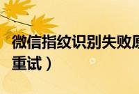 微信指纹识别失败原因（微信指纹识别失败请重试）