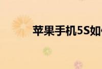 苹果手机5S如何正确的优化教程