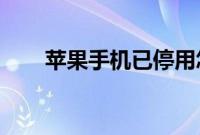 苹果手机已停用怎么办解决办法来了