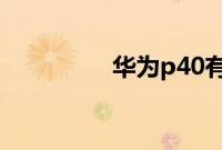 华为p40有消息提示灯吗