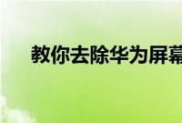 教你去除华为屏幕出现个小圆圈的情况