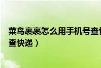 菜鸟裹裹怎么用手机号查快递单号（菜鸟裹裹怎么用手机号查快递）