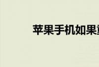 苹果手机如果重置以后什么效果