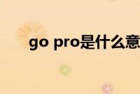 go pro是什么意思（go pro是什么）