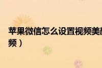 苹果微信怎么设置视频美颜（苹果微信怎么设置视频美颜视频）