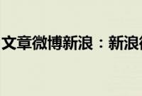 文章微博新浪:新浪微博写的文章在哪里发送