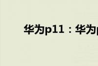 华为p11：华为p11概念机配置解读
