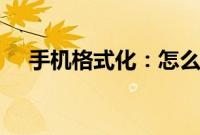 手机格式化：怎么将iPhone手机格式化