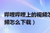 哔哩哔哩上的视频怎么下载（哔哩哔哩上的视频怎么下载）