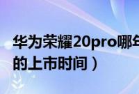 华为荣耀20pro哪年上市的（华为荣耀20pro的上市时间）