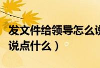发文件给领导怎么说好（发了文件给领导需要说点什么）