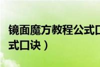 镜面魔方教程公式口诀七步（镜面魔方教程公式口诀）