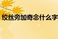 绞丝旁加奇念什么字(绞丝旁加奇读什么字)