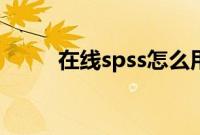 在线spss怎么用（spss在线使用）