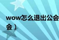 wow怎么退出公会怀旧服（wow怎么退出公会）