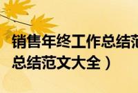 销售年终工作总结范文大全集（销售年终工作总结范文大全）