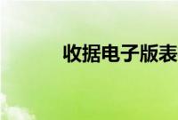 收据电子版表格（收据电子版）
