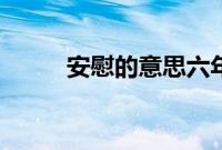 安慰的意思六年级（安慰的意思）