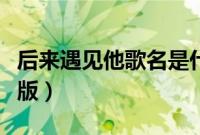 后来遇见他歌名是什么（后来遇见他歌词完整版）