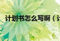 计划书怎么写啊（计划书怎么写的示范文）