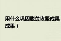 用什么巩固脱贫攻坚成果（我国采取哪些手段巩固脱贫攻坚成果）