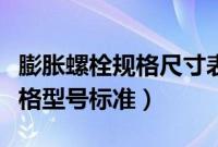 膨胀螺栓规格尺寸表及国家标准(膨胀螺栓规格型号标准)