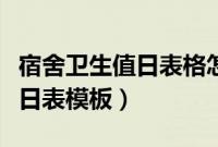 宿舍卫生值日表格怎么制作精美（宿舍卫生值日表模板）