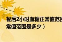 餐后2小时血糖正常值范围是多少2023（餐后2小时血糖正常值范围是多少）