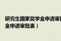 研究生国家奖学金申请审批表什么时候交（研究生国家奖学金申请审批表）