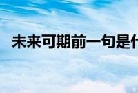 未来可期前一句是什么（未来可期前一句）