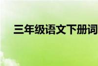 三年级语文下册词语表（三年级语文下）