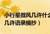 小行星微风几许什么时候在一起（小行星微风几许语录摘抄）