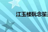 江玉楼阮念笙是什么小说的名字