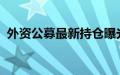 外资公募最新持仓曝光，偏爱能源金融医药