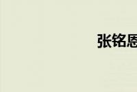 张铭恩个人介绍