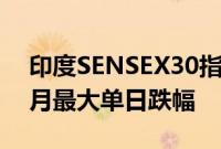 印度SENSEX30指数收盘跌2.74%,创两个月最大单日跌幅