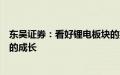 东吴证券：看好锂电板块的投资机会，看好中国锂电池企业的成长