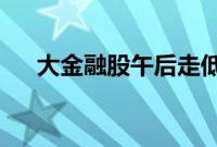 大金融股午后走低，锦龙股份逼近跌停