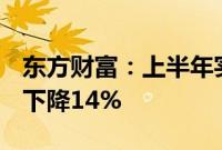 东方财富：上半年实现营收49.45亿元，同比下降14%